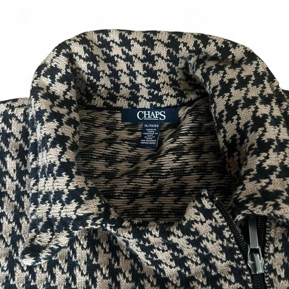 Chaps Houndstooth Sweater Jacket - image 4